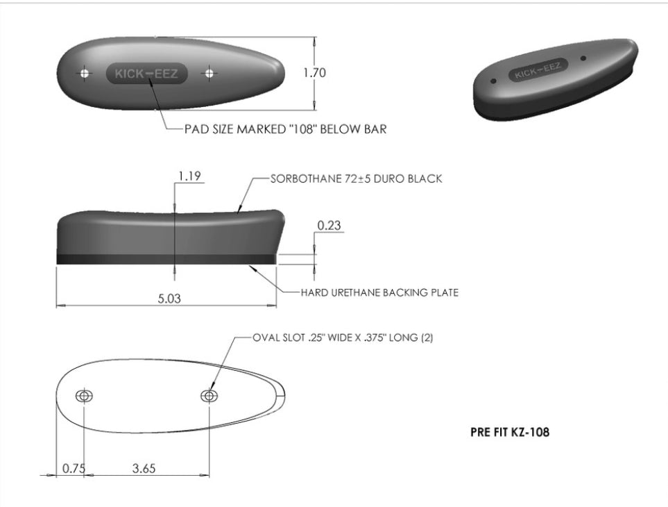 Prefit KZ-108 Recoil Pad