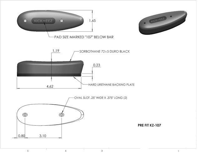 Prefit KZ-107 Recoil Pad